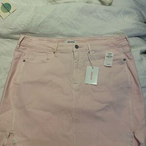 Good American Pink Denim Skirt